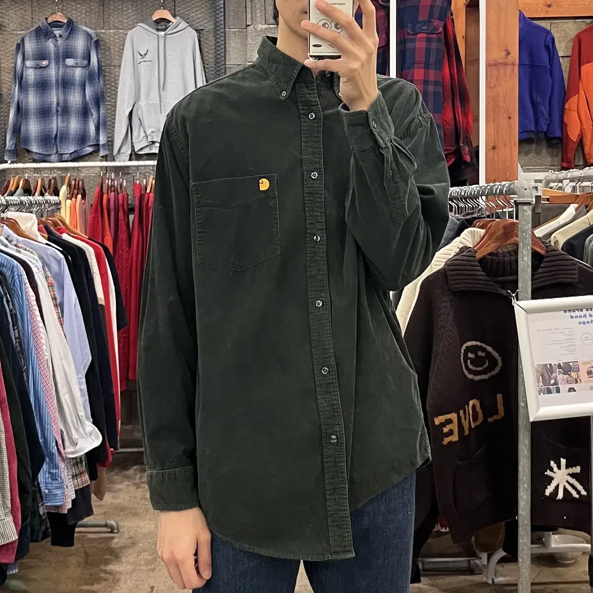 Carhartt 칼하트 코듀로이 워크 셔츠 (XL/105) A6_2932